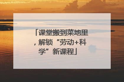 课堂搬到菜地里，解锁“劳动+科学”新课程