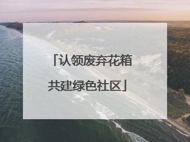 认领废弃花箱 共建绿色社区