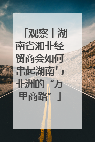 观察丨湖南省湘非经贸商会如何串起湖南与非洲的“万里商路”