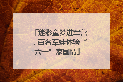 迷彩童梦进军营，百名军娃体验“六一”家国情