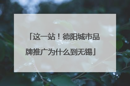 这一站！德阳城市品牌推广为什么到无锡
