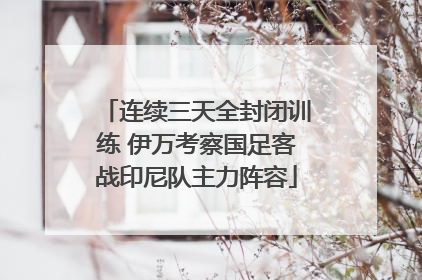 连续三天全封闭训练 伊万考察国足客战印尼队主力阵容
