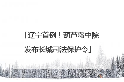 辽宁首例！葫芦岛中院发布长城司法保护令