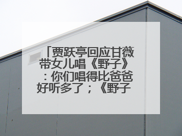贾跃亭回应甘薇带女儿唱《野子》：你们唱得比爸爸好听多了；《野子》曾是贾跃亭“代表作”