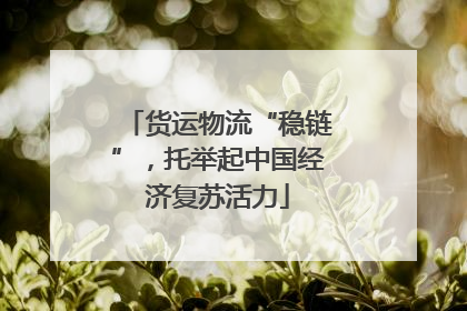 货运物流“稳链”，托举起中国经济复苏活力