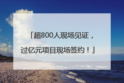 超800人现场见证，过亿元项目现场签约！