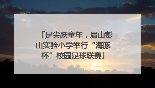 足尖跃童年，眉山彭山实验小学举行“海豚杯”校园足球联赛