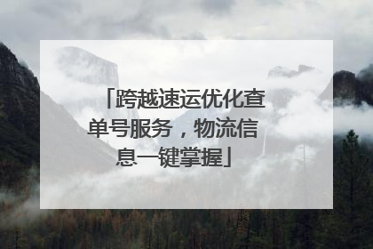 跨越速运优化查单号服务，物流信息一键掌握