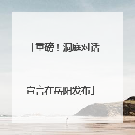 重磅！洞庭对话宣言在岳阳发布