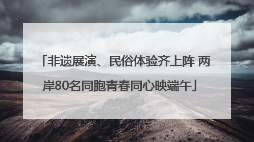 非遗展演、民俗体验齐上阵 两岸80名同胞青春同心映端午