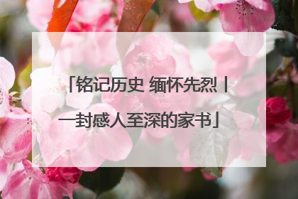 铭记历史 缅怀先烈丨一封感人至深的家书