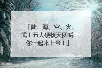 陆、海、空、火、武！五大硬核天团喊你一起来上号！