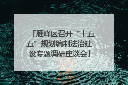 雁峰区召开“十五五”规划编制法治建设专题调研座谈会