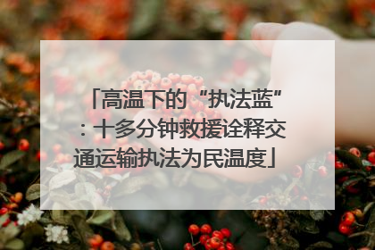 高温下的“执法蓝”：十多分钟救援诠释交通运输执法为民温度