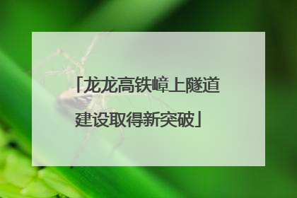 龙龙高铁嶂上隧道建设取得新突破