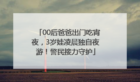 00后爸爸出门吃宵夜，3岁娃凌晨独自夜游！警民接力守护