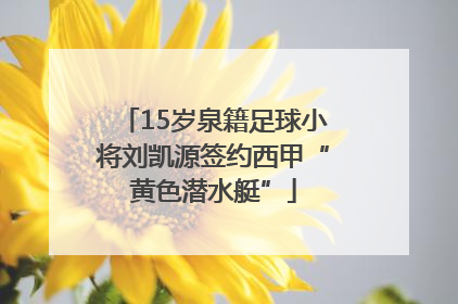 15岁泉籍足球小将刘凯源签约西甲“黄色潜水艇”