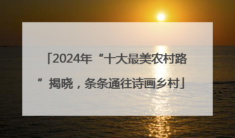2024年“十大最美农村路”揭晓，条条通往诗画乡村