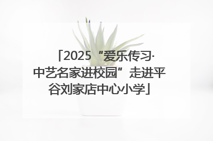2025“爱乐传习·中艺名家进校园”走进平谷刘家店中心小学