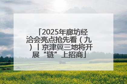 2025年廊坊经洽会亮点抢先看（九）丨京津冀三地将开展“链”上招商