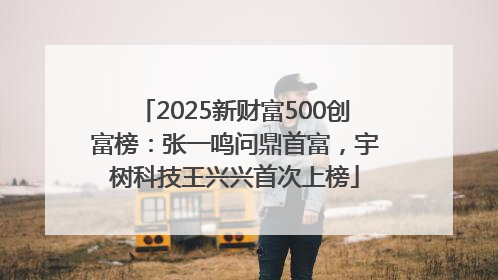 2025新财富500创富榜：张一鸣问鼎首富，宇树科技王兴兴首次上榜