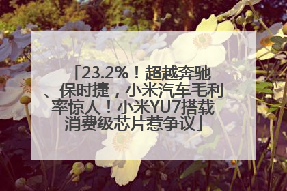 23.2%！超越奔驰、保时捷，小米汽车毛利率惊人！小米YU7搭载消费级芯片惹争议